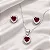 COLAR PINGENTE + BRINCO DE CORAÇÃO PEDRA PINK COM ZIRC. CRAVEJADAS AO REDOR CJ032 (Prata 925) - Imagem 1