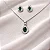 colar pingente + brinco gota vazada verde esmeralda e zircônias cravejadas na volta CJ040 (Prata 925) - Imagem 1