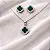 colar pingente + brinco Van Cleef verde maquita com zircônias ao redor CJ044 (Prata 925) - Imagem 1