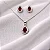 colar pingente + brinco gota central vermelho e zircônias cravejadas ao redor CJ051 (prata 925) - Imagem 1