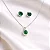 CONJUNTO COLAR + BRINCO PEDRA REDONDA VERDE CJ056 (prata 925) - Imagem 1