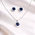 CONJUNTO COLAR + BRINCO PEDRA REDONDA AZUL CJ058 (prata 925) - Imagem 1