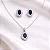COLAR PINGENTE + BRINCO OVAL PEDRA AZUL COM ZIRC. CRAVEJADAS AO REDOR CJ061 (prata 925) - Imagem 1