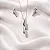 Conjunto brinco + colar palitinho liso e cravejado de zircônia branca CJ069 (prata 925) - Imagem 1