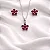 Conjunto brinco + colar flor rosa pink CJ071 (prata 925) - Imagem 1
