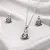 Conjunto brinco + colar Nossa Senhora cravejada com zircônias azul CJ076 (prata 925) - Imagem 1
