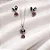 Conjunto brinco + colar coração duplo pendurado e zircônias pink cravejadas no coração menor CJ079 (prata 925) - Imagem 1