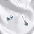 Conjunto brinco + colar com estrela azul CJ086 (prata 925) - Imagem 1