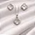 Conjunto colar + brinco Vancleef Madre pérola com zircônias brancas cravejadas CJ090 (prata 925) - Imagem 1