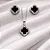 Conjunto colar + brinco Vancleef Preto Onix com zircônias brancas cravejadas CJ091 (prata 925) - Imagem 1