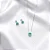 Conjunto brinco + colar coração verde cravejado na volta CJ098 (prata 925) - Imagem 1