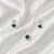 Conjunto brinco + colar REDONDO VERDE ESMERALDA COM ZIRCONIAS AO REDOR CJ099 (prata 925) - Imagem 1