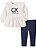 Conjunto Calvin Klein Blusa Off White Matelassada  e Calça Marinho - Imagem 1