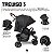Carrinho Treviso 3  Woven Black - Kit (Bebê Conforto + Adaptadores) - ABC Design - Imagem 3