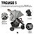 Carrinho Treviso 3  Woven Grey - Kit (Bebê Conforto + Adaptadores) - ABC Design - Imagem 2