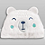 Toalha de Banho com Capuz  Urso Branco - Laço Bebê Urso - Imagem 1