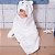 Toalha de Banho com Capuz  Urso Branco - Laço Bebê Urso - Imagem 2