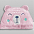 Toalha de Banho com Capuz Urso Rosa - Laço Bebê Urso - Imagem 1