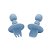 Talheres de Silicone com Limitador Flex Grab Azul - Clingo - Imagem 2