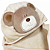 Toalha de Banho com Capuz Comfort Power Sec Urso Bege - Laço Bebê - Imagem 3