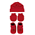 Kit 3 Peças Tricot Vermelho Pompom - Sanches Baby - Imagem 1