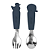 Kit Garfo e Colher Metal e Silicone Azul - Clingo - Imagem 2