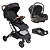 Trio Carrinho Sprint III Preto + Bebê conforto Casulo Click + Base - Kiddo - Imagem 1