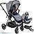 Carrinho Polux Trio Travel System Cinza Chrome - Premium Baby - Imagem 1