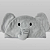 Toalha de Banho Animada Power Sec Elefante Cinza - Laço Bebê - Imagem 1