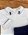 Conjunto Body Manga Longa e Calça Ursinho Branco Marinho 0 a 3 meses 100% Algodão - Imagem 2