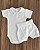 Conjunto Body Curto com Shorts Branco Cavalinho 0 a 3 meses - 100% Algodão - Imagem 1