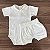Conjunto Body Curto com Shorts Offwhite Cavalinho 0 a 3 meses - 100% Algodão - Imagem 1