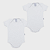 Kit Body Manga Curta Suedine Prime Cotton Branco 2 unid - Piu Piu - Imagem 1