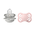 Chupetas Supreme Cinza Claro e Rosa Bebê Tam 1 (Kit com duas) - Bibs - Imagem 2