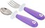Kit de talheres de metal Munchkin - Roxo (garfo e colher) - Imagem 1