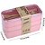 Marmita Bentô Plástico 3 Compartimentos Rosa Lunch Box - Imagem 2