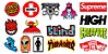 Cartela de adesivos Custom *Skate Brands* 14 Mini Adesivos (Destacáveis)(Miniatura) - Imagem 1