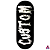 Deck marca Custom linha *Premium Series* medida 34x96mm modelo “Custom Logo Black“ + Tape Alien Stardust V2 - Imagem 1