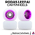 Kit de Rodas Leefai réplicas Cartwheels Urethane 77D medida 8.5x5mm cor *White & Purple* - Imagem 1