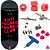 Fingerboard Premium Completo - Custom - 34mm - Anti Fngbrd Fngbrd Club Red - Imagem 1