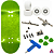 Fingerboard Custom Premium Uretano - 34mm - Green - Imagem 1