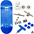 Fingerboard Custom Premium Uretano - 34mm - Blue - Imagem 1