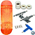 Fingerboard Premium WoW Orange 33.5mm - Trucks Leefai TD Gray - Rodas Urethane PRO 65D - Imagem 1
