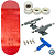 Fingerboard Premium WoW 33.5mm Red - Trucks Leefai TD Gray - Rodas Urethane PRO 65D - Imagem 1