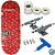 Fingerboard Premium WoW 33.5mm Pads - Trucks Leefai TD Gray - Rodas Urethane PRO 65D - Imagem 1