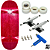 Fingerboard Premium Holidays Red 34mm - Trucks Leefai G4 - Rodas Urethane PRO 65D - Imagem 1