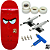 Fingerboard Premium Holidays Eyes Red 34mm - Trucks Leefai G4 - Rodas Urethane PRO 65D - Imagem 1