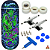 Fingerboard Premium Custom 34mm - Creature Blue - Trucks Leefai G4 - Rodas Urethane PRO 65D - Imagem 1