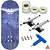 Fingerboard Premium Soldier Bar Blue - Trucks Leefai G4 Raw - Rodas Urethane PRO 65D - Imagem 1