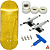 Fingerboard Premium Soldier Bar Yellow - Trucks Leefai G4 Raw - Rodas Urethane PRO 65D - Imagem 1